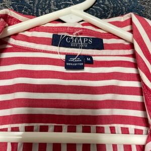 Chaps Red and White Striped Shirt